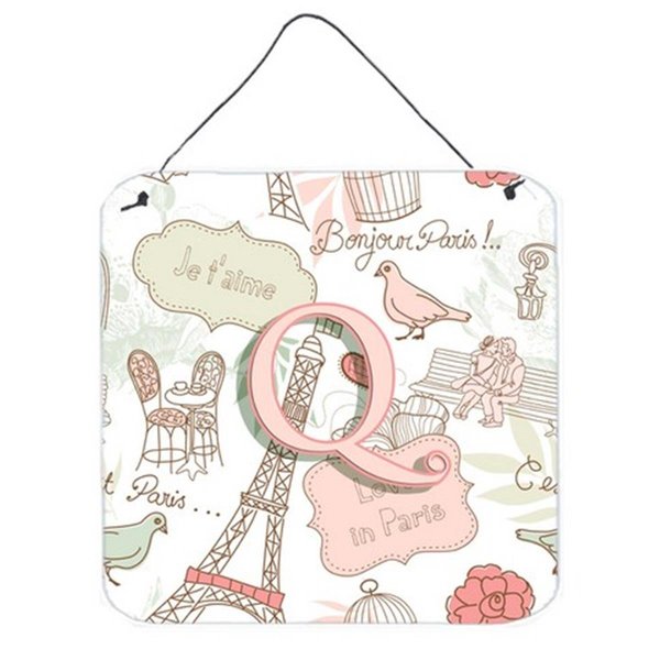 Micasa Letter Q Love In Paris Pink Wall and Door Hanging Prints MI754635